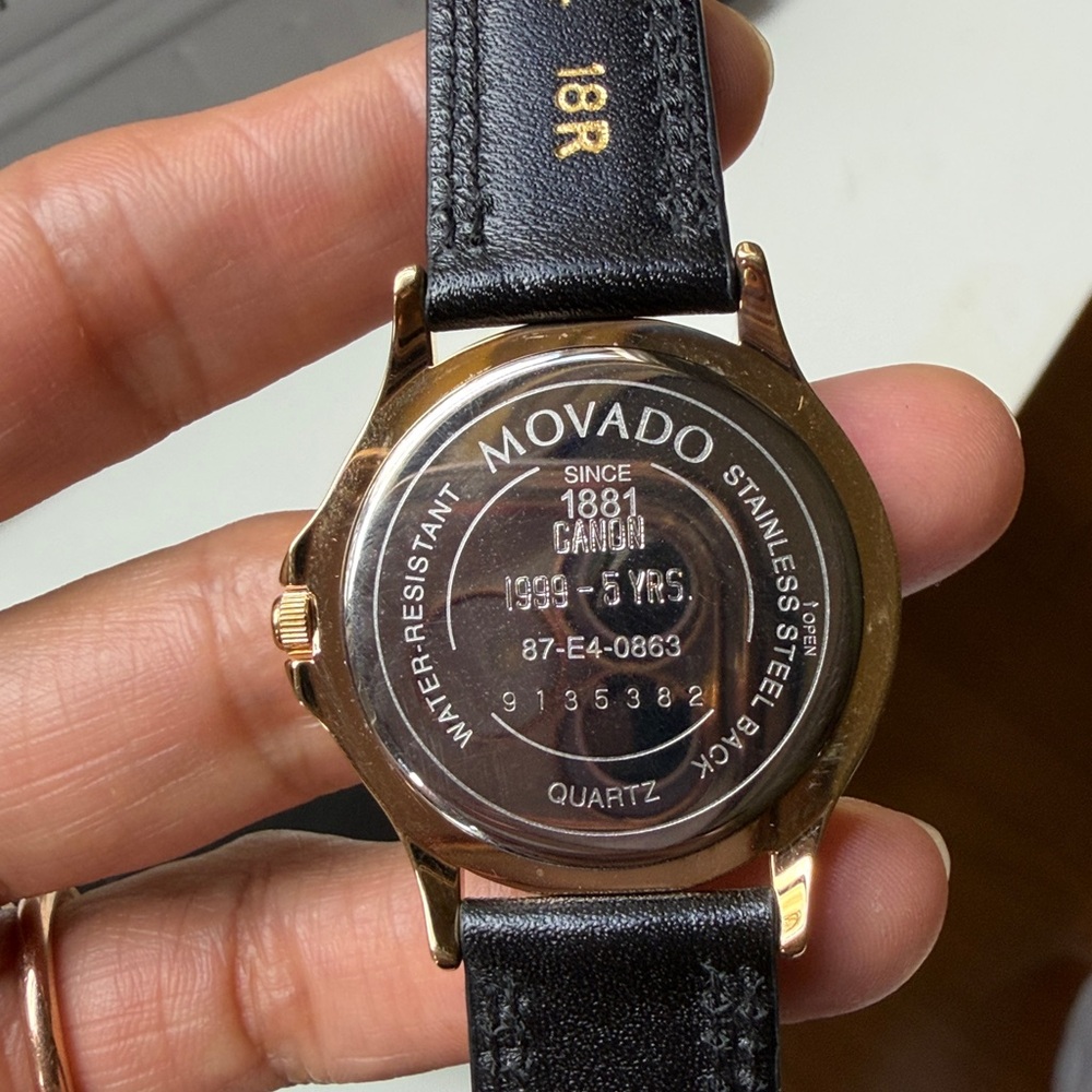 Movado Black and Gold Men's Watch - Picture 6 of 8